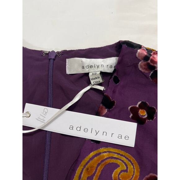 NWT Adelyn Rae Velvet Burnout Puff Sleeve Mini Dress Size XS Party Cocktail - Picture 8 of 11